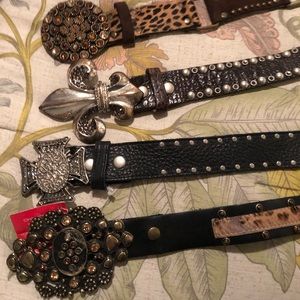 Bundle of 4 LeatherRock Belts, Sz 32